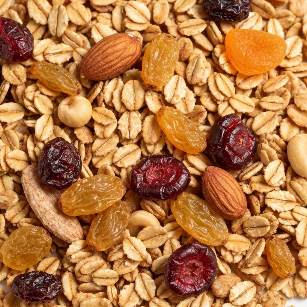 Granola, nuts, and dried fruit assortment